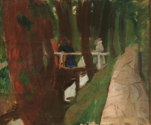 Creek with Bridge by Károly Ferenczy